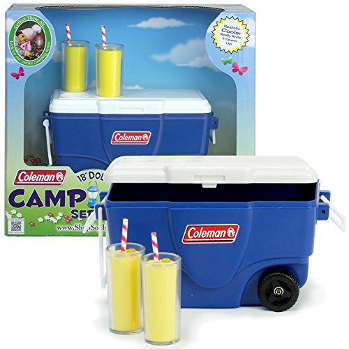 Sophia s 18 Inch Doll Playset Accessories, Blue Coleman Cooler & Lemonade Glasses Perfect for 18 Inch American Girl and other Mini Play Food Sets! Blue Coleman Cooler, Lemonade Glasses Doll Items