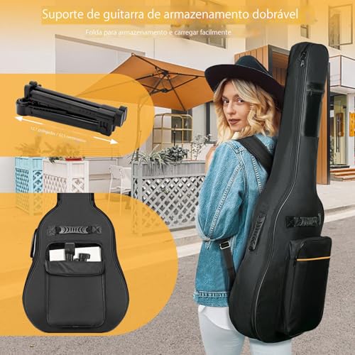 VEDO Suporte dobrável para múltiplos instrumentos – Dobrável para guitarras elétricas, guitarras acústicas, ukuleles, violinos e banjos – Portátil e leve
