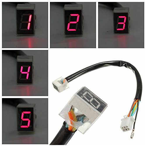 US Warehouse - Red LED Universal Digital 6 Gears Indicator Motorcycle Display Shift Lever Sensor - Thumbnail 2
