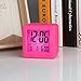 Plumeet Easy Setting Digital Travel Alarm Clock with Snooze, Soft Nightlight, Large Display Time & Month & Date & Alarm, Ascending Sound Alarm & Handheld Sized, Best Gift for Kids (Hot Pink)