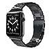 Simpeak Band Compatible with Apple Watch 42mm 44mm Series 6 SE 5 4 3 2 1, Women Men Solid Stainless Steel Business Band Strap Replacement for iWatch 42 44, Small Black