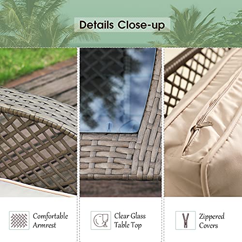 NATURAL EXPRESSIONS Patio Furniture Sets Outdoor Sectional Set 4 Pieces