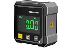 GINTBN Digital Angle Gauge,4-Side Magnetic Digital Angle Finder with Backlight LCD Display,USB Charging Digital Inclinometer Level for Woodworking/Construction/DIY