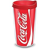 Tervis Coca-Cola - Coke Plastic Can Tumbler with Wrap and Red Lid 16oz, Clear