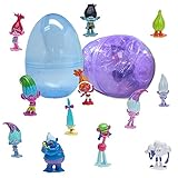 Totem World 1 Toy Filled Jumbo Easter Egg with 12 Troll Figurines Inside - Assorted Characters from DreamWorks Trolls - Prefilled to Save You Time - Perfect Party Favor - Durable Easy Open 6 Inch Egg