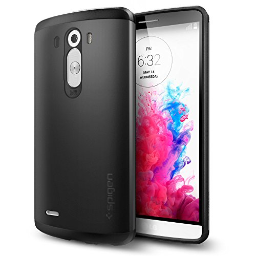 LG G3 Case, Spigen Slim Armor Case for LG G3 - Retail Packaging - SF Smooth Black (SGP10864)