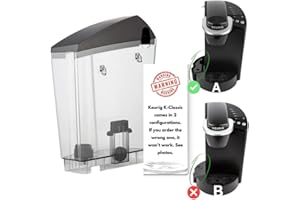 HAKANO Replacement Water Reservoir Tank for Keurig K-Classic ONLY - B44, B40, B45, B50, K40, K45, K50, K55 Brewing Systems - 48 oz - CONFIGURATION A - ([ PRO TIP: WATCH VIDEO TO VERIFY CONFIGURATION ])