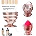 2 Pcs Sponge Holder, Rose Gold Sponge Drying Rack, (Beauty Sponge included) Blender Sponge Drying Stand, (Rose-Gold & Silver)