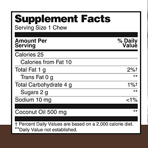 Healthy Delights Naturals, Coconut Oil Soft Chews, 500 mg of Coconut Oil, Controls Appetite, Promotes Healthy Metabolism, Delicious Coconut Flavor, 30 Count