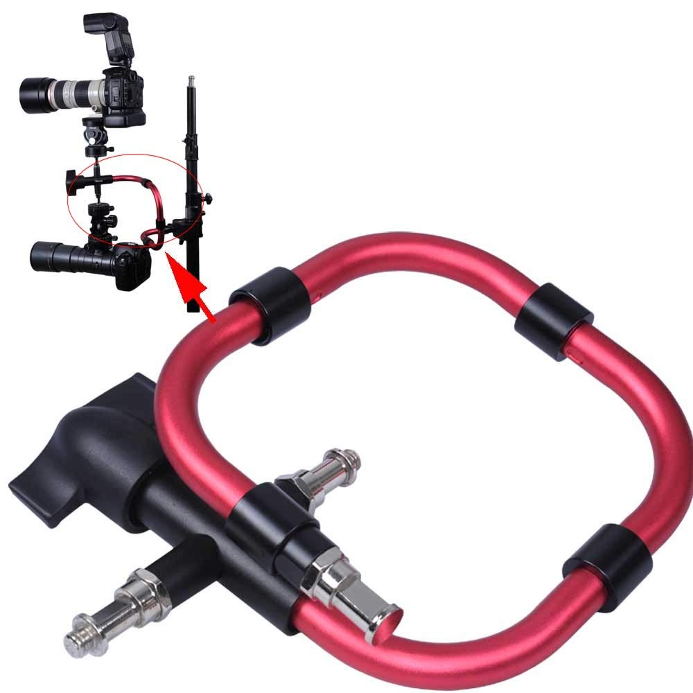 iShoot Cobra-Shaped Photographic Support Articulating Magic Snake Arm Camera Holder Flash Bracket for Large Cameras - Can Load 3-5kg (Red Cobra-shaped Arm)