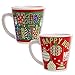 Set of 2 Coffee Ceramic Christmas Mugs Stoneware Tea Cups for Hot Chocolate and Cocoa; Snowman and Holiday Ornament Design, 12 Oz Mug by Gift Boutique