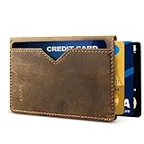 Slim RFID Wallets for Men Leather - Front Pocket Card Holder Sleeve - RFID Blocking,Dark Brown[csc6-dbch-rfid],OneSize