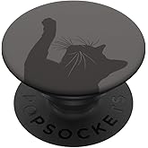 Gray Curious Cat PopSockets Adhesive PopGrip