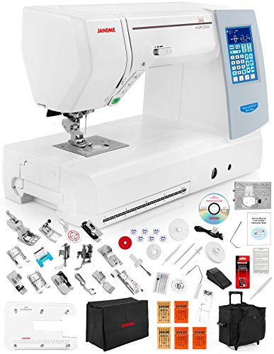 Janome Memory Craft Horizon 8200 QCP Special Edition Computerized Sewing Machine w/Extension Table + Trolley + Semi-Hard Cover + Cloth Guide + Much More!