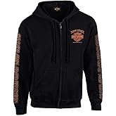 Harley-Davidson Men's Eagle Piston Long Sleeve Full-Zip Hoodie, Black 30299950