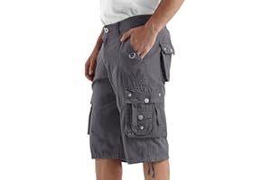 Rejork Cargo Shorts for Men Casual 3/4 Capri Pants with Pockets Long Below Knee Length Loose Fit Hiking Work