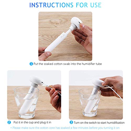 fomei Portable Mini Travel Humidifier - Ultrasonic Cool Mist Air Humidifier Diffuse Device for Travel Office Car Hotel Bedroom, High Output, Ultra Quiet, Powered by USB