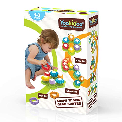 Yookidoo Shape ‘N’ Spin Gear Sorter. A Developmental Activity Toy for Kids Ages 1-3. Toddlers Sortering Game with Multiple Colors and Shapes, That Also Spins.