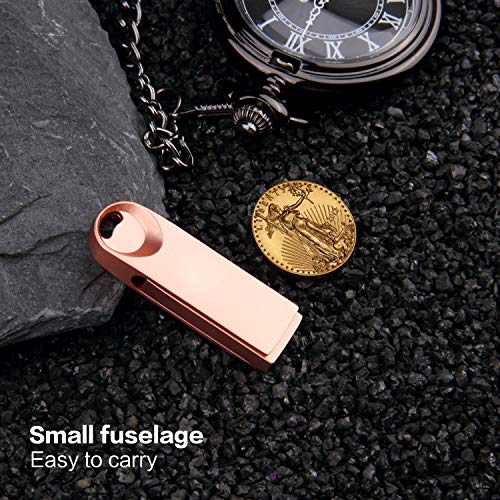 USB Flash Drive Memory Stick 256GB USB Drive KEAINIKJ USB Drive Thumb Drive USB 3.0 Flash Drives Pen Drive USB Storage for PC Backup Drive USB Stick Jump Drive Zip Drive (256GB, Rose Gold-Zip Drive)