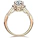 AllenCOCO 18k Rose Gold Plated 1.3ct Simulated diamond Swarovski Cubic Zirconia Wedding Engagement Ring