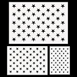 Koogel Plastic Stencil Template，3 Sizes 50 Star Stencil Template for Planner/Not