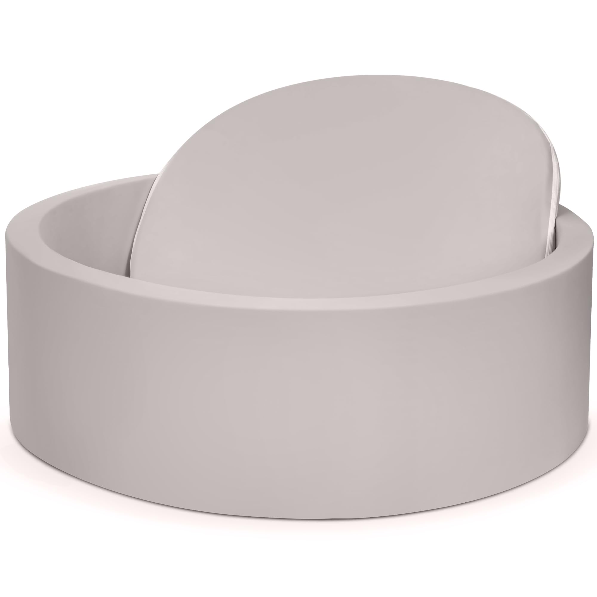 SIUUHOVS Foam Baby Ball Pit 35.4"x 11.8" for Toddlers, Soft Round Kiddie Playpen Ball Pool for Kids with Soft Memory Sponge for Babies Indoor Game(Balls not Included) Light Gray 35.4IN