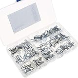 Terrans 80Pcs 8Types(AWG 4 6 8 10) Bolt Hole Heavy Duty Lugs Battery Cable Tinned Copper Eyelets Tubular SC Ring Terminal Connectors Assortment Kit