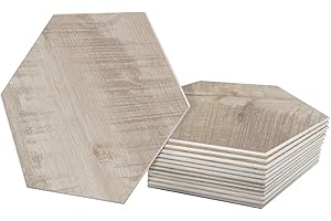 Avant Decor | 30 Tiles | Stone Composite Hexagon Wood Grain | Peel and Stick Kitchen Backsplash Tiles | Stick On Wall Tiles | Easy DIY Installation | 6” x 6.9”