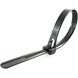 HS Cable Management Zip Ties Black (100 Pack) Wire Ties Reusable Zip Ties 10 Inch 50 LBS Cable Ties Releasable Heavy Duty Rat