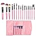Gisala 15pcs Makeup Brush Set Foundation Mascara Lip Eyeshadow Eyebrow Brushes Kit with Leather Bag