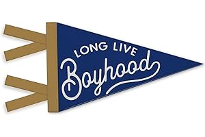 NEFMGEG Baby Boy Nursery Decor, Long Live Boyhood Wall Felt Pennants Banners Flags, Preppy Navy Blue Wall Hanging Decor for Kids Toddler Boys Nursery Bedroom Room Playroom