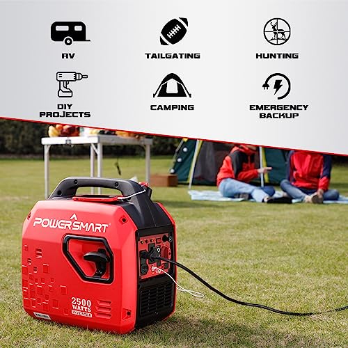 PowerSmart 2500Watt Portable Gas Inverter Generator, Super Quiet, High