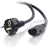 C2G Legrand European Power Cord, Replacement Power Cord with 18 AWG Power Cable, 8 Foot European Plug Power Cord, Black, 1 Count, C2G 03138 - TAA Compliant