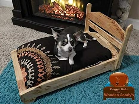 small wooden dog bed
