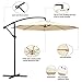 Offset Umbrella Cantilever Patio Umbrella 10 ft Outdoor Market Hanging Umbrellas & Crank With Cross Base And Cover, 8 Ribs (Beige)