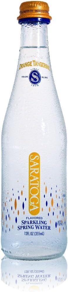Saratoga Essence Flavored Sparkling Water (Orange-Tangerine, Carbonated, Pack of 24 bottles)