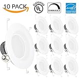 Sunco Lighting 10 PACK - 13Watt 5/6-inch ENERGY STAR UL-listed Dimmable LED Recessed Lighting Fixture Downlight Retrofit Kit (Baffle)- 5000K Daylight LED Ceiling Light -- 831LM, CRI 90