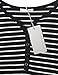 Messic Tunics for Women, Women's 3/4 Roll Up Sleeve High Low Hem Mid-Long Style Casual Knits Striped Shirts (XX-Large,Black)
