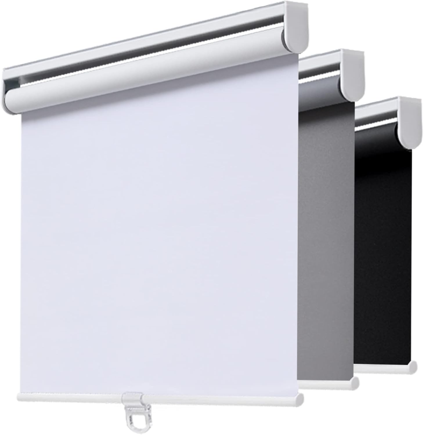 AOSKY Cordless Roller Shades Blackout Blinds for Windows Room Darkening Rolled Up Shades with Spring System, UV Protection Window Shades Door Blinds for Home 25" W x 72" H (64W x 183H cm),White