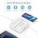 [Type C Charger] iClever BoostStrip Smart Power Strip | USB Charger with 4 USB + 3 AC Outlets, Dual Switch Control Charging Station and Phone / Tablet Stand - White