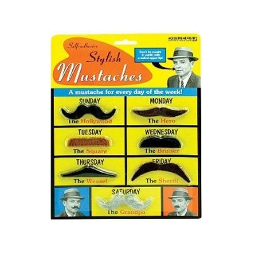 Archie McPhee Stylish Mustaches, 7 Pack
