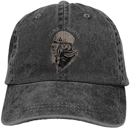 Black Sabbath Adjustable Golfer Cotton Washed Denim Hats Black