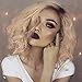 Pinkshow Ombre Blonde Lace Front Wig Bob Curly Golden Hair Wig Dark Root Heat Resistant Hair for Fashion Women Shoulder Length 14 Inch Wig