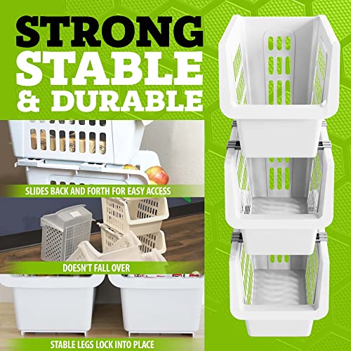 The Crown Choice Plastic Stackable Storage Bins and Organizers for