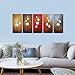 Wieco Art Colorful Flowers Oil Painting on Canvas Wall Art Ready to Hang for Living Room Bedroom Home Decoration Modern 5 Piece 100% Hand Painted Gallery Wrapped Contemporary Abstract Floral