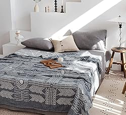 MEJU Indian Boho Muslin Summer Boho Blanket Throw