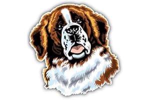DG Graphics Saint Bernard Dog Head Animal Art Decor 5'' x 5'' Vinyl Decal Sticker Wall Window Any Smooth Surface