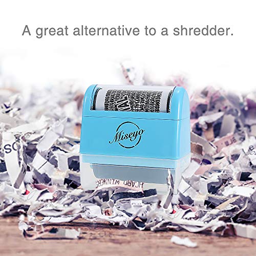 Miseyo Wide Roller Stamp Identity Theft Stamp 1.5 Inch Perfect for Privacy Protection - Blue