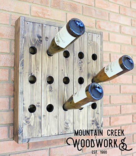 Georgia White Pine 15-Bottle Rustic Wooden Wall Mounted Wine Rack