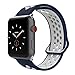 SIXRARI Compatible for Apple Watch Band 42mm 44mm, Soft Silicone Replacement Sport Nike Bands with Ventilation Holes Compatible for Smart IWatch Series 4,Series 3,Series 2 1,Nike+,Edition Blue White
